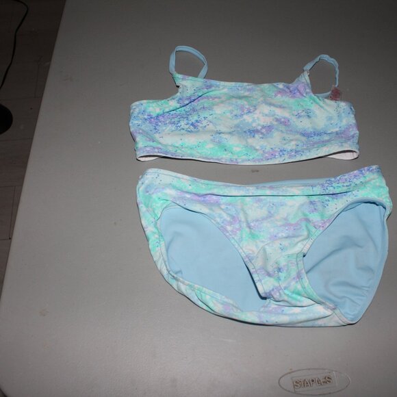 Multi Color Reversibile 2 Pcs Justice Bikini Swimsuit Size 16 - Picture 8 of 16